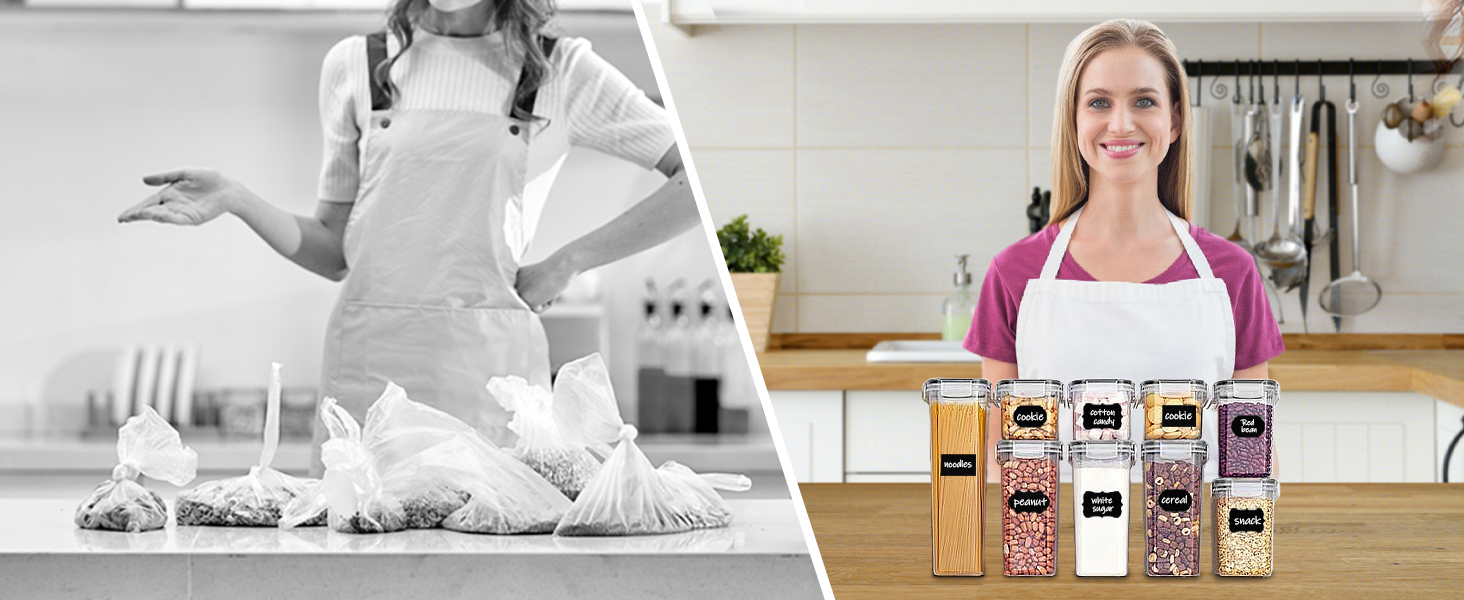 Набори контейнерів для зберігання Caliyo з кришкою, 24 шт. - герметичні контейнери для продуктів, кухонні бокси-органайзери, BPA Free