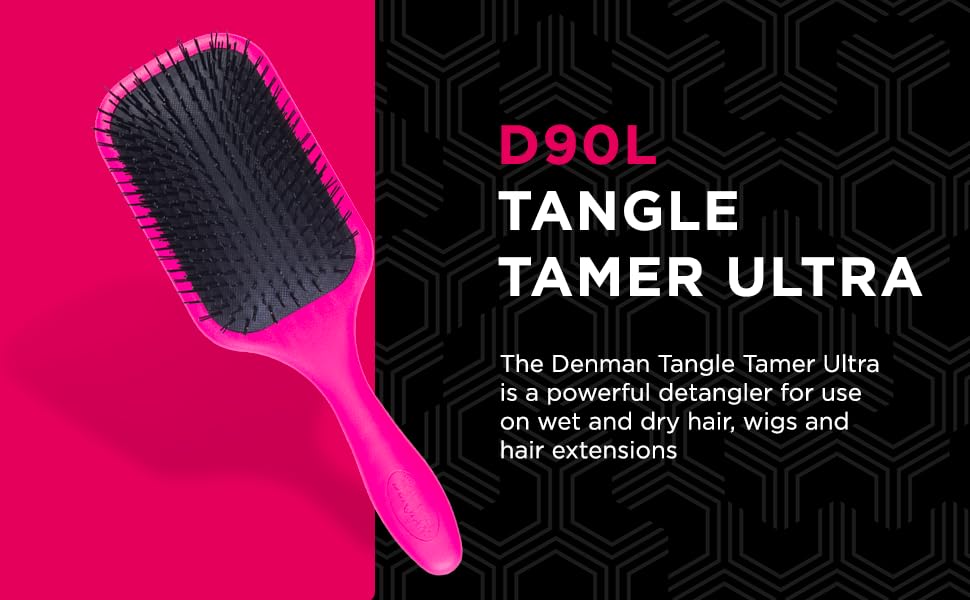 Щітка для волосся Denman D90L Tangle Tamer Ultra для довгих та густих волосся, рожева