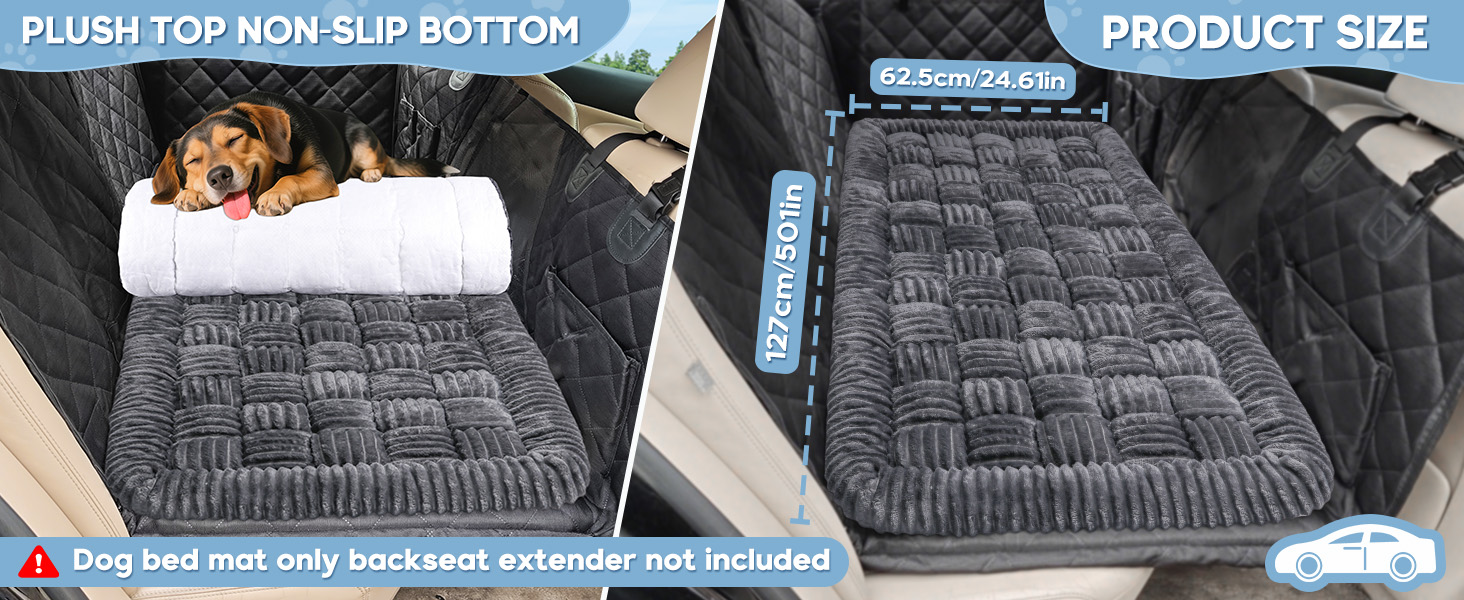 Килимок для собак у машину Loiion, захист заднього сидіння, чорно-білий, 127x62.5 см