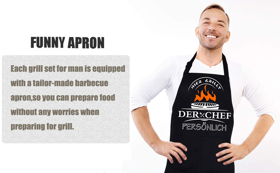 Набір грилю з нержавіючої сталі (21 предмет) – ідеальний подарунок для чоловіків, BBQ, Outdoor, Camping