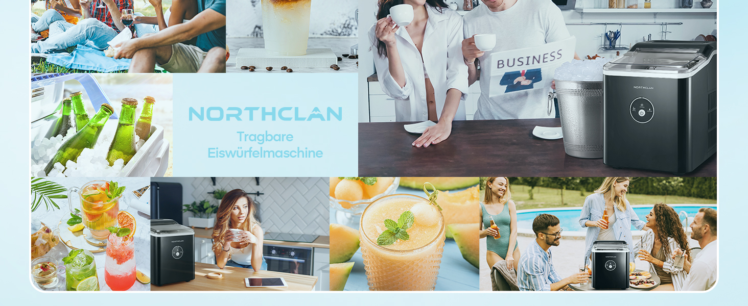 Машина для приготування льоду Eiswürfelmaschine, 14 кг/24 год, 9 кубиків за 6-8 хв, тиха робота, 120W, з лопаткою та кошиком, для дому та офісу (темно-сірий)