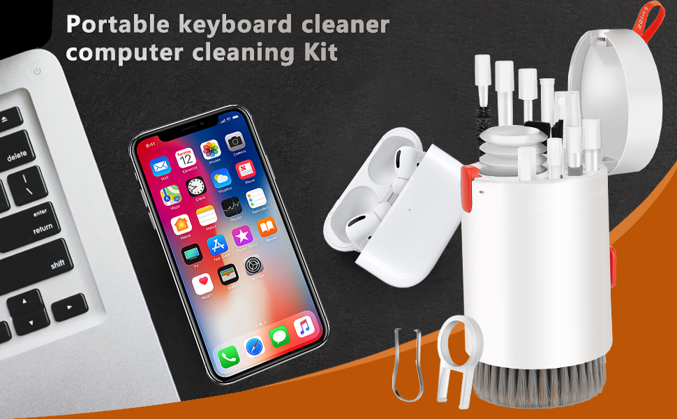 Набір для чищення клавіатури 20 в 1: щітки, очищувачі для гаджетів, смартфонів, ноутбуків, камер та об'єктивів
