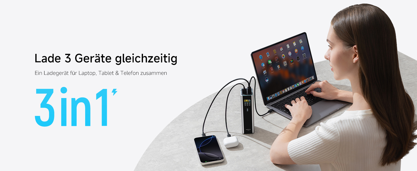 Power Bank CUKTECH 15 Ultra 20000mAh 165W з PD 3.1 та цифровим дисплеєм. Сумісний з iPhone, MacBook Pro, Samsung та іншими пристроями.