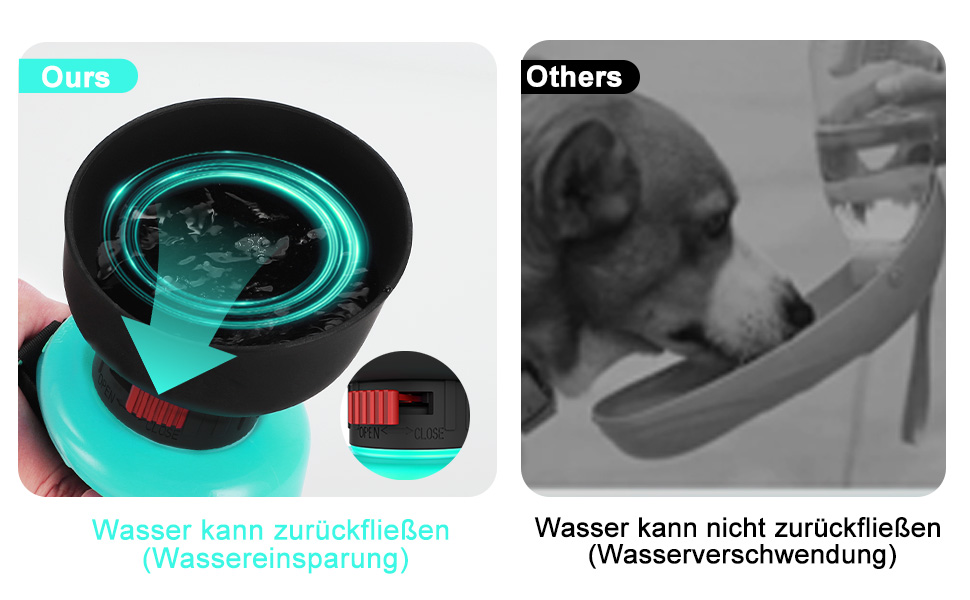 Складана пляшка для води для собак Lesotc 800 мл, блакитний колір, для прогулянок, подорожей та кемпінгу