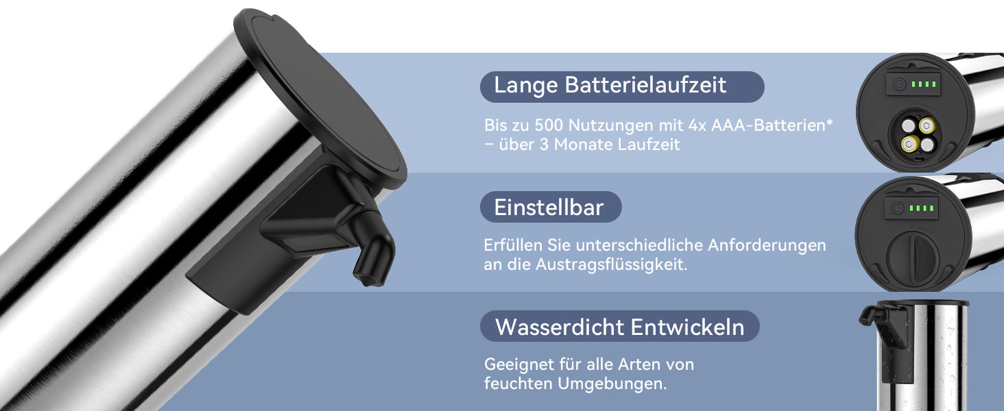 Автоматичний безконтактний диспенсер для мила з 4 рівнями налаштування, 400 мл, електричний, на батарейках, для встановлення на стільницю, з інфрачервоним сенсором (Бронза) (Батарейки)