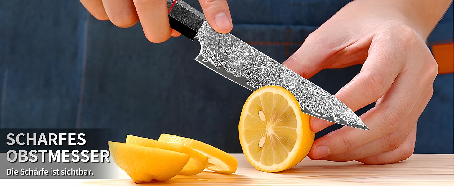 Японський ніж кухарський з дамаської сталі Plys: професійний ніж шеф-кухаря з чорним дерев'яним руків'ям