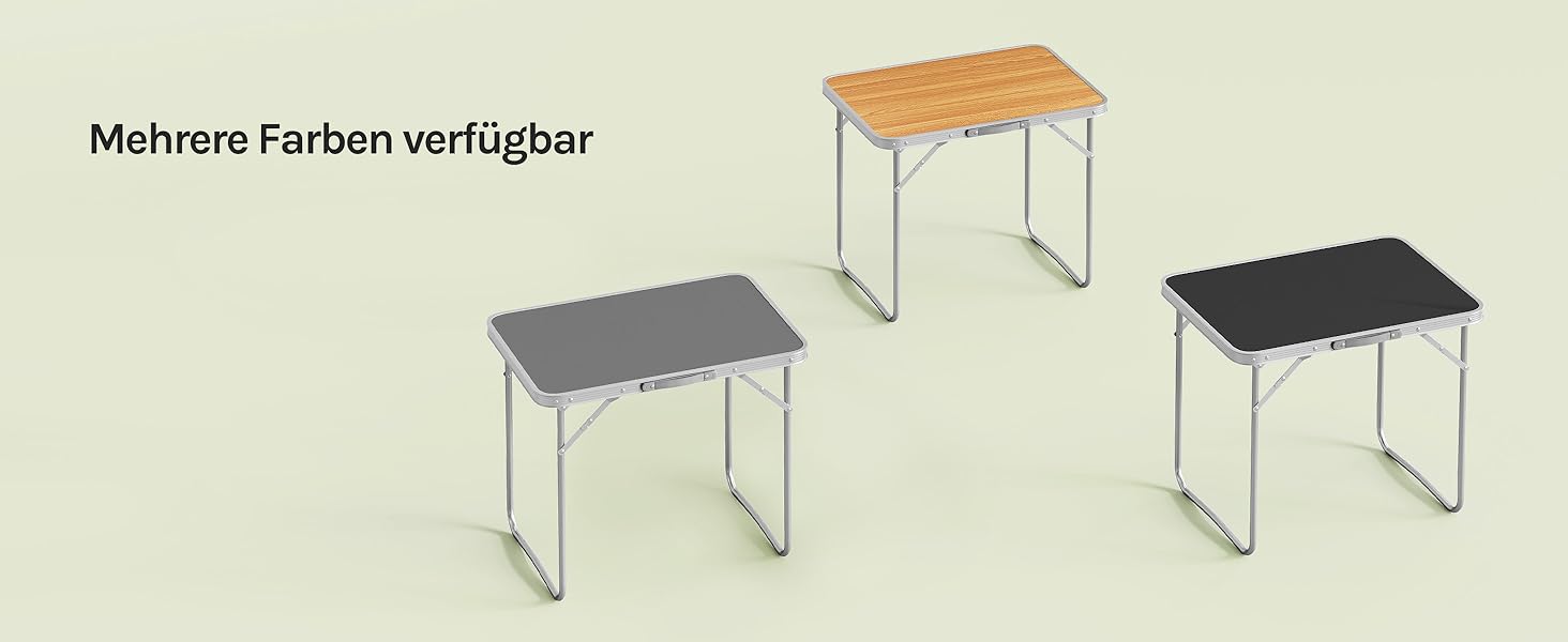 Складаний туристичний стіл Woltu для пікніка та відпочинку на природі 70x50x60 см (алюміній, MDF)