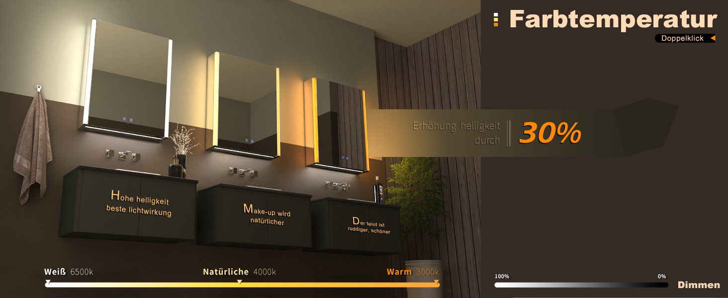 LED дзеркальна шафка для ванної кімнати KWW з підсвічуванням, регульованою температурою світла, протитуманним покриттям та USB роз'ємами (2 дверцята, 80x70 см, ліве кріплення)