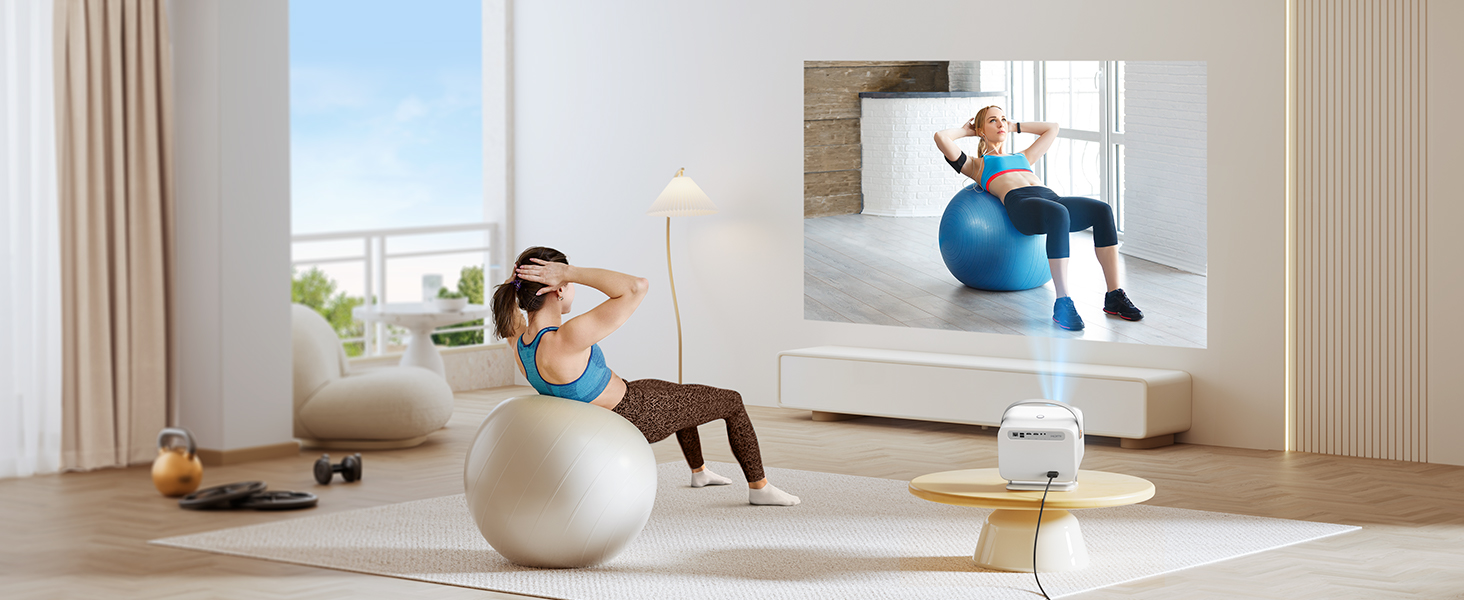 YABER V12 проєктор 4K: Full HD, WiFi6, Bluetooth 5.2, автофокус, 60Hz, 20W Dolby, для дому та на вулицю, 50% Zoom