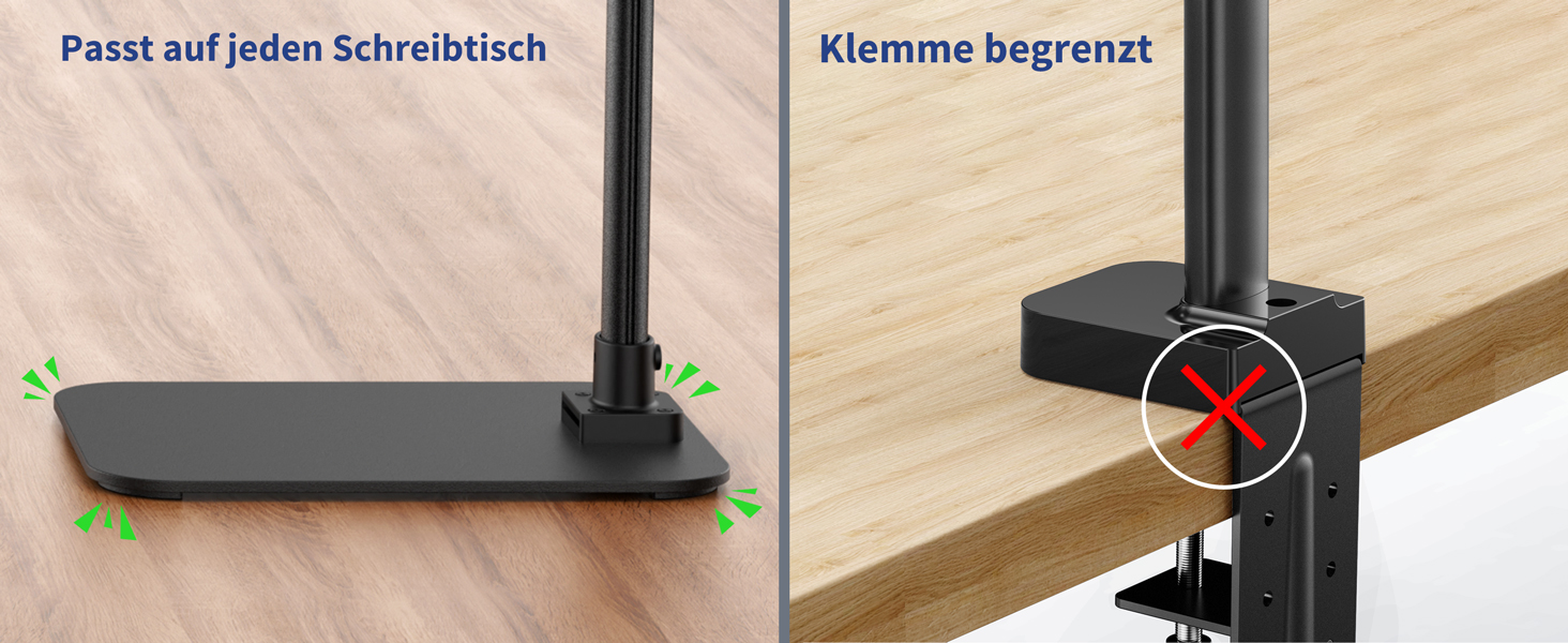 LED лампа для столу Doppelkopf з регулюванням яскравості, 24W, 80см, 5 температур кольору, 5 рівнів яскравості, для роботи, дому, офісу, навчання та читання, чорна