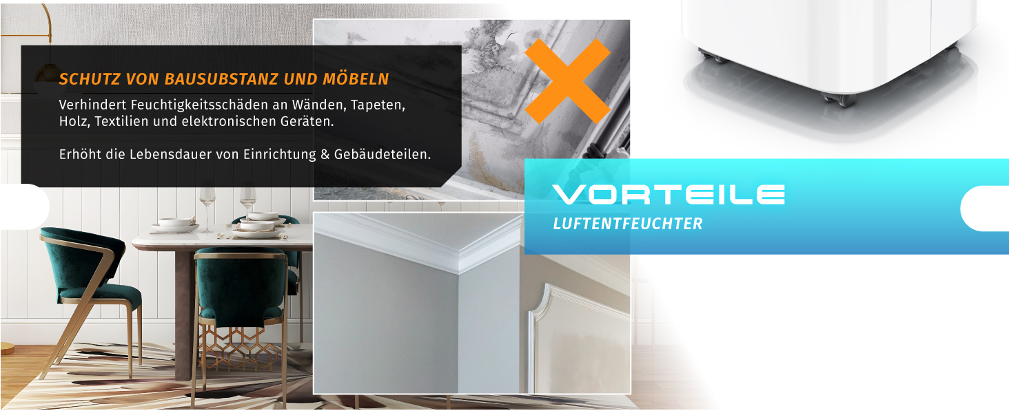 Електричний осушувач повітря Brandson 16L з компресором – 16 літрів/24 години – тихий – дисплей – для спальні, ванної, підвалу