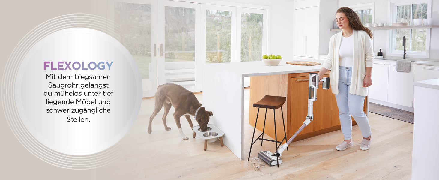 Пылесос Shark Clean & Empty: аккумуляторный, с базой самоочистки, до 40 мин работы, беспроводной, для шерсти животных, ковров и твердых полов, с LED-подсветкой, тихий, белый/синий, BU3521EU