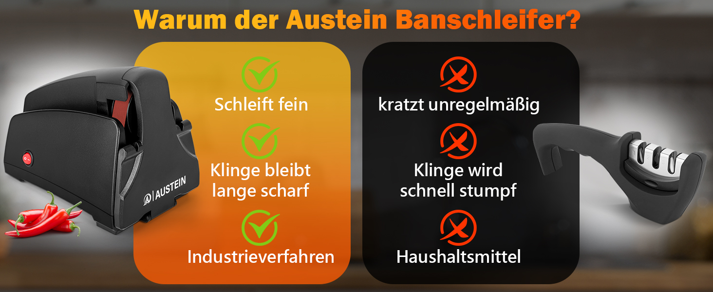 Електричний точило для ножів Band Messerschärfer TG2002 - професійний точило з 4 ступенями для конвексної заточки ножів