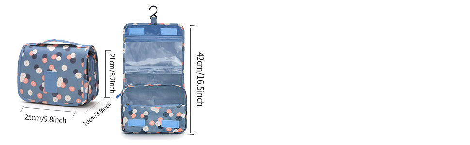 Сумка для туалетних аксесуарів на гачку | Складна дорожня сумка для туалетних речей з ручкою | Багатофункціональна косметичка, компактна сумка для туалетних аксесуарів, валізка для миття для чоловіків та жінок, темно-синій