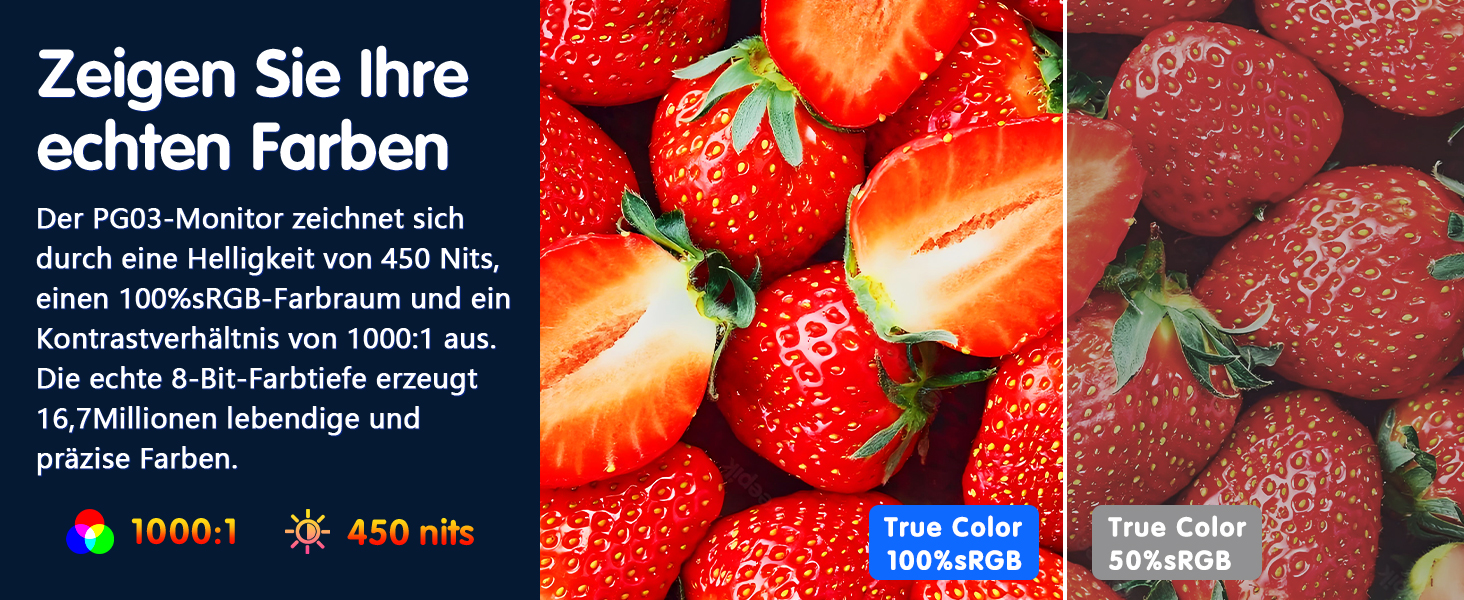 Портативний монітор 16 дюймів 1200P 165Hz 450Nits 100% sRGB з Smart Cover, для ноутбука PC Xbox PS4 PS5 Switch, чорний