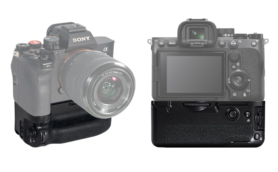 Надійний вертикальний хват (Battery Grip) VG-C4EM для камер Sony A7R V, A7R IV, A9 II, A7 IV, A7S III, A1. Замінник оригінального вертикального хвата Sony, сумісний з акумулятором NP-FZ100.