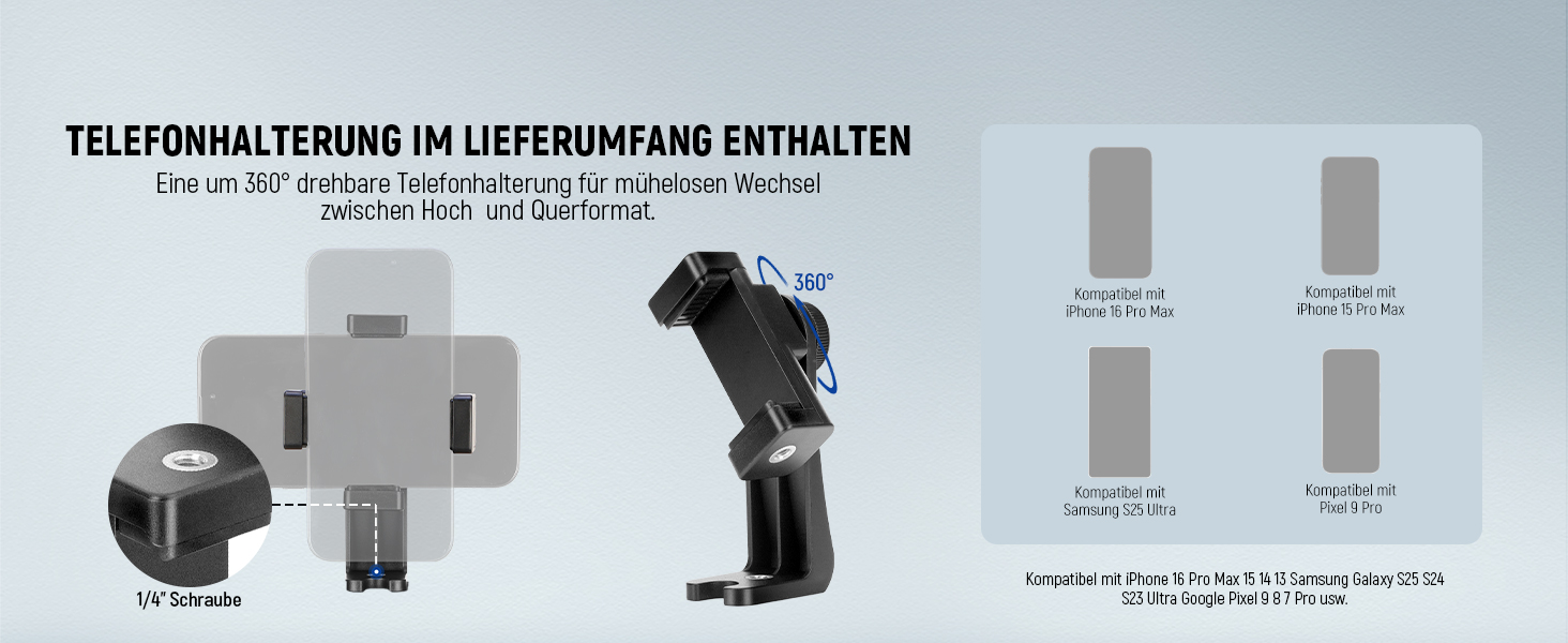 Штатив для камери та смартфона NEEWER Basics (TP55), легкий алюмінієвий туристичний трипод 188 см з 3-позиційною нахильною головкою