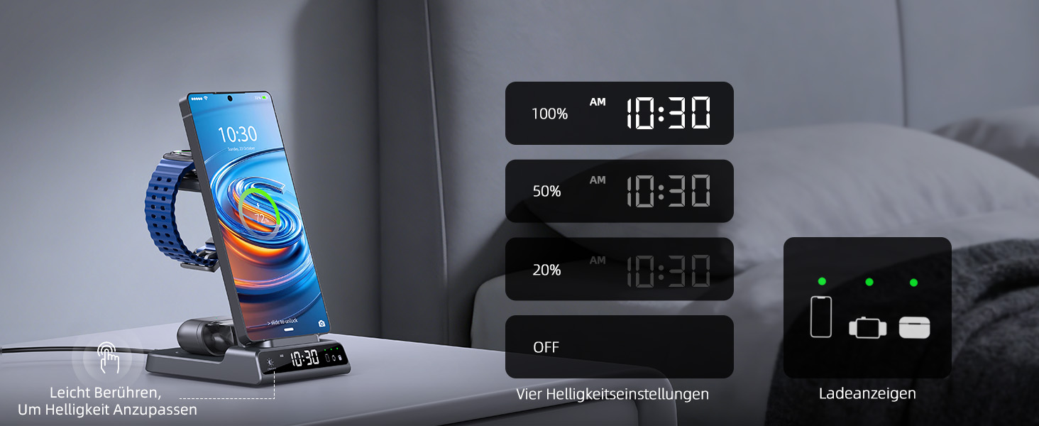 Бездротовий зарядний пристрій для Samsung Galaxy S25 Ultra, S24, Z Fold 6, Z Flip 6, Watch Ultra/8/7/6, Buds - чорний