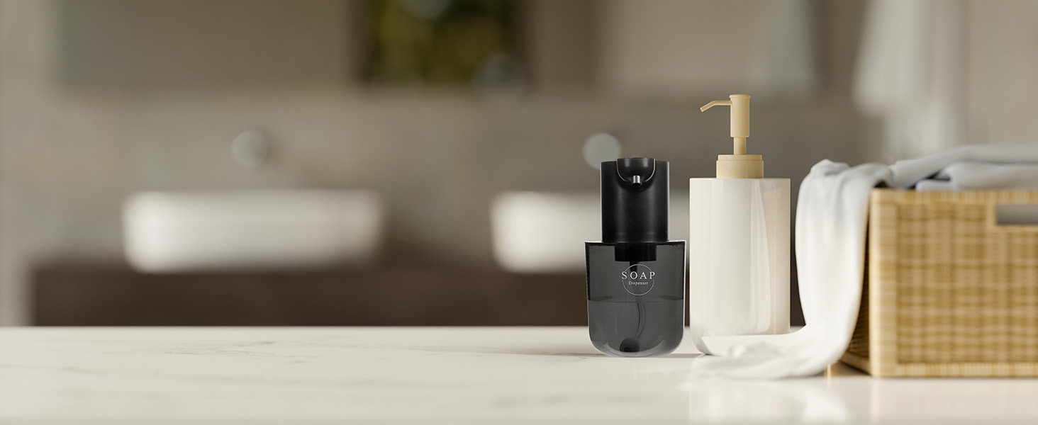 Автоматичний диспенсер для рідкого мила Cuteefun, 400 мл, сенсорний, індикатор заряду, 4 рівні дозування, для ванної/кухні, чорний