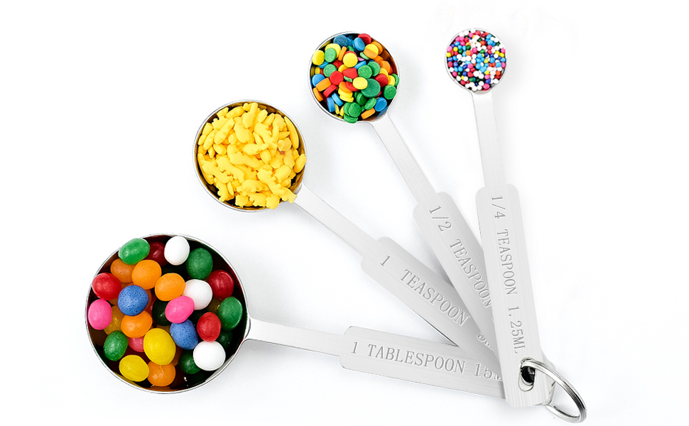 Набір мірних ложок та мірний стакан з нержавіючої сталі (8 шт.) - для рідин та сухих інгредієнтів, випічки