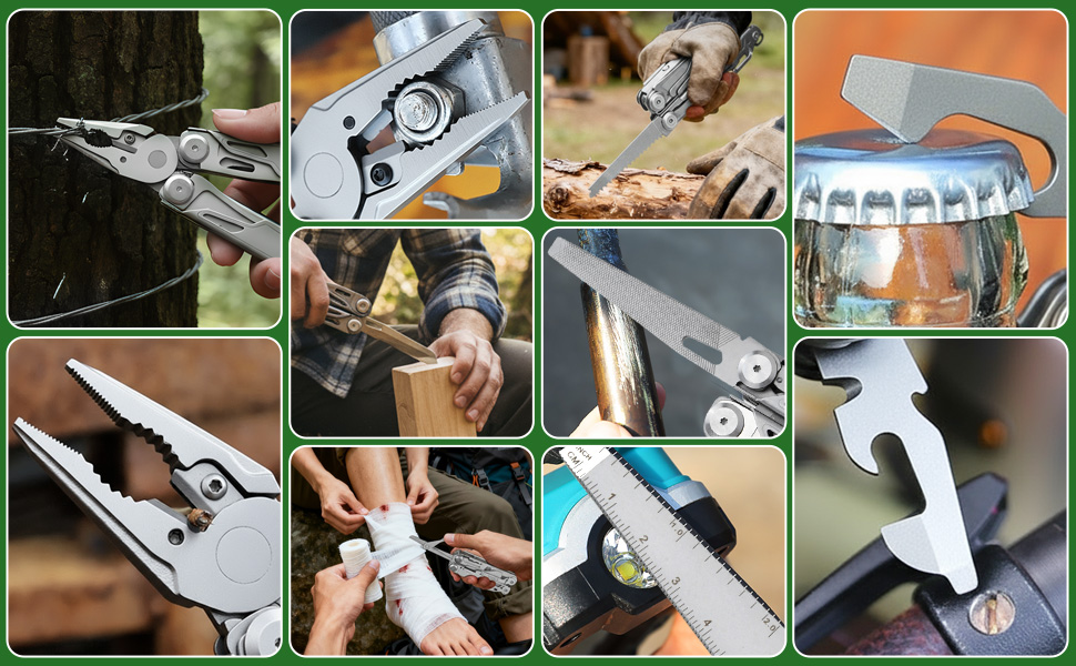 Багатофункціональний інструмент 17-в-1: плоскогубці, викрутки, ніж, пилка. З нержавіючої сталі. Для дому, відпочинку на природі, кемпінгу. Чудовий подарунок для чоловіків