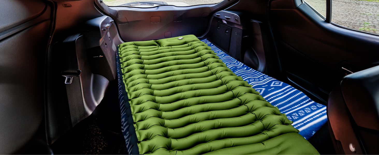 Надувний килимок для кемпінгу Isomatte з самонадуваванням, 10 см заввишки, з помпою та подушкою для відпочинку на природі, кемпінгу, походу, велосипедного туризму та відпочинку в наметі