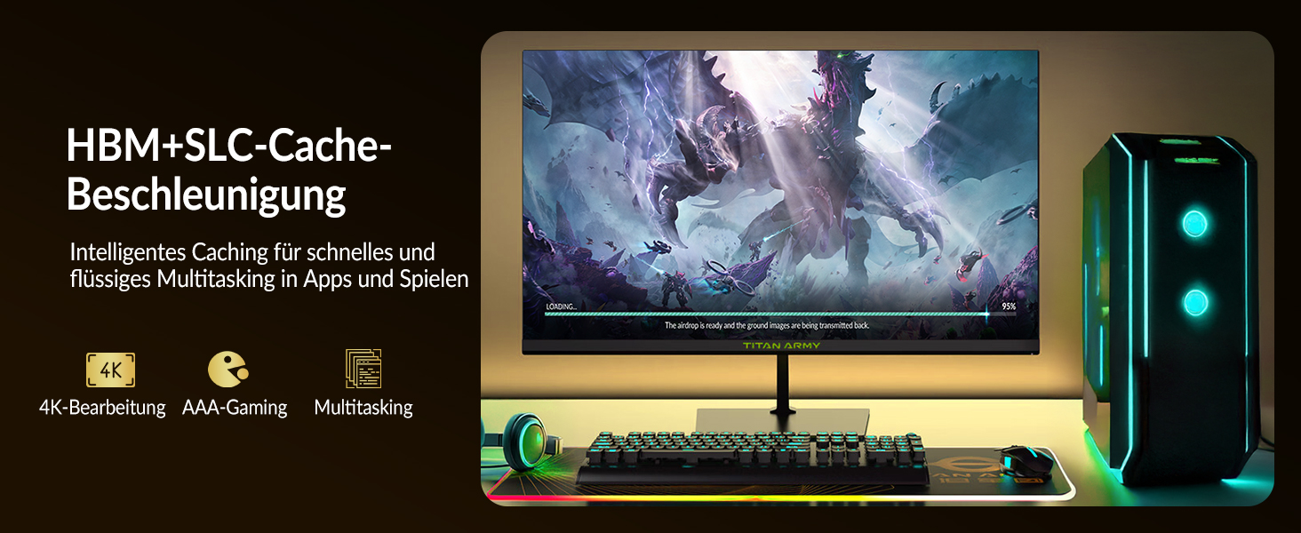 SSD GiGimundo 1TB M.2 NVMe PCIe Gen4×4 – 7100 МБ/с, 5000 МБ/с, 2280, 3D NAND TLC, сумісний з PS5