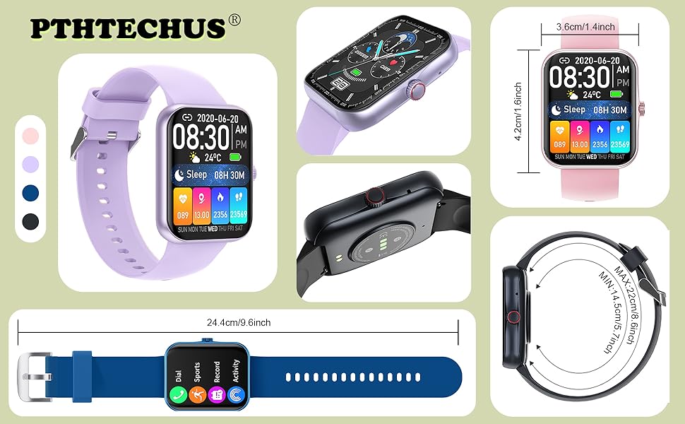 Дитячий розумний годинник Smartwatch Kinder з 1.83 HD сенсорним екраном, фітнес-трекер, водонепроникний (IP68), крокомір, будильник, 37 спортивних режимів, телефон для дітей (Чорний)