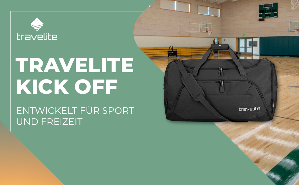 Сумка дорожня Travelite Kick Off XL 73л чорна - легка спортивна сумка для подорожей, басейну, лікарні, 60 см