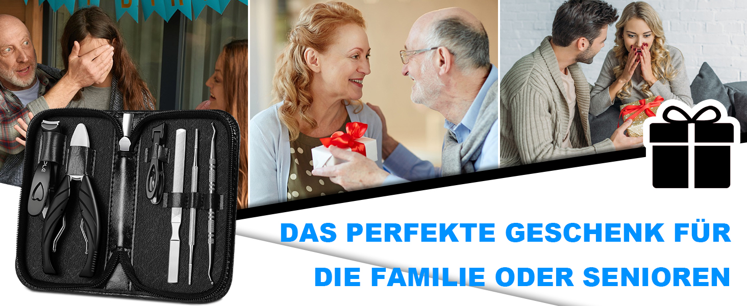 Професійний нігтеріз для нігтів на ногах - нігтеріз для пальців ніг, великий для людей похилого віку, товсті нігті з широким отвором, гострий інструмент для обрізання нігтів, набір для догляду за нігтями з довгим руків'ям та скошеним вигином леза для чоловіків та жінок, чорний