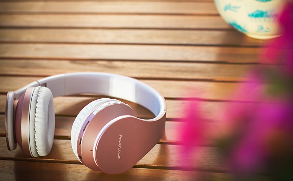 Бездротові навушники PowerLocus Over Ear Bluetooth з мікрофоном (Rose Gold)