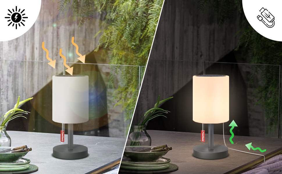 Світлодіодний солярний настільний світильник для вулиці 2-в-1, бездротовий, 8 кольорів, для саду, кемпінгу (Сірий)