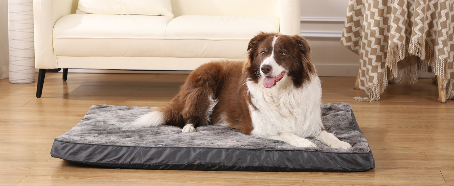 Ортопедичний лежак для собак малого та середнього розміру, трансформується (холодне/тепле), знімний та пральний, водонепроникний, темно-сірий, 75x50x7 см, розмір M