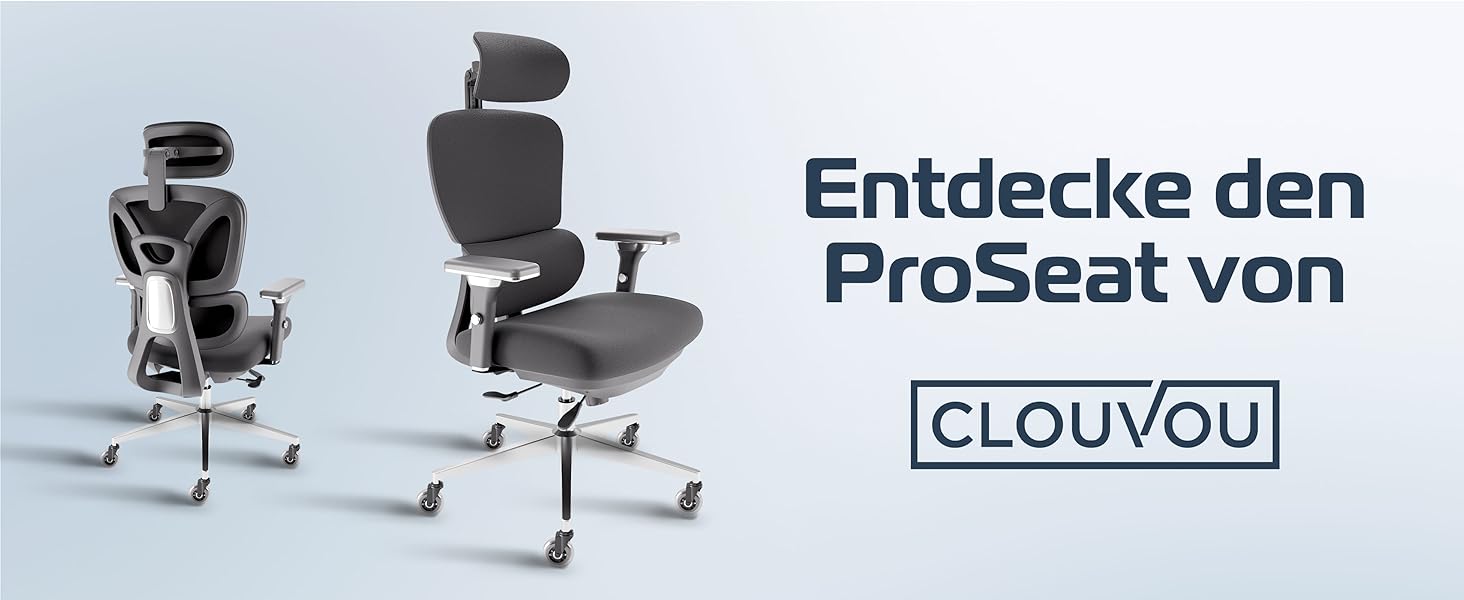 Офісне крісло Proseat Ergonomic [TESTSIEGER] - регульоване, для офісу та дому, комп'ютерне, геймінгове, чорне, до 150 кг