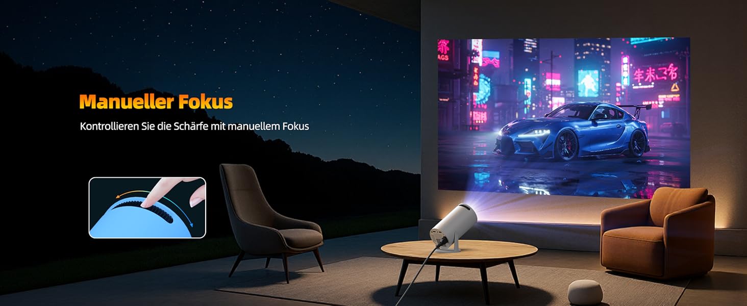 4K Міні проєктор Smart Beamers з WiFi 6, Bluetooth 5.0, поворотний 220°, Android 11.0 для дому та дітей. Підтримка HDMI, TV-Stick, USB, Laptop. Роздільна здатність 6-720p