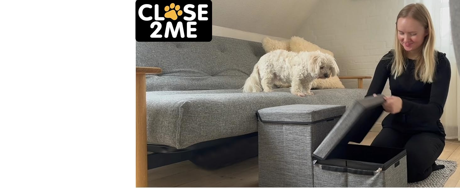 Сходинки для домашніх тварин CLOSE2ME PetStair Deluxe з місцем для зберігання, двоступеневі