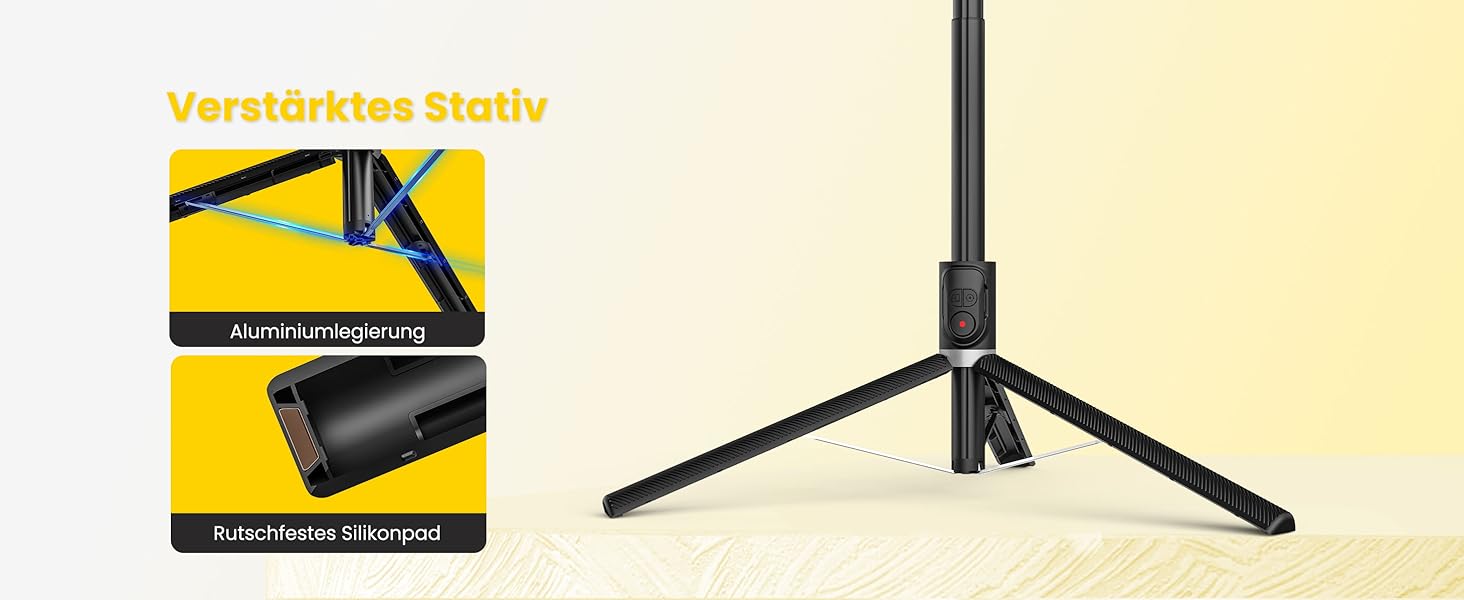 Стабілізатор для телефону AOCHUAN M2Pro Black з відстеженням обличчя, 4-в-1 RGB-підсвічування, 108 см, для iPhone та Android