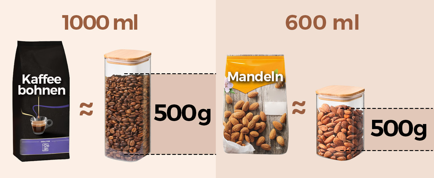 Набір скляних банок ComSaf для зберігання круп, мюслі та сипучих продуктів 1л (4шт) + 600мл (8шт) з герметичними кришками - 12 банок
