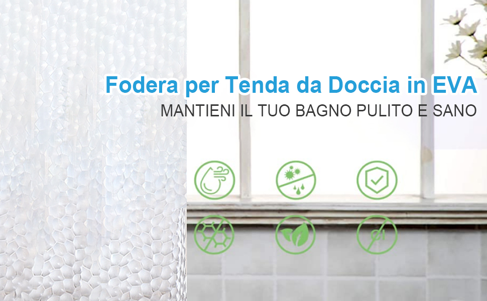 Шторка для душу AiQInu 180x200 см, 3D Eva, прозора, антигрибкова, водонепроникна, для ванної кімнати, з 12 гачками