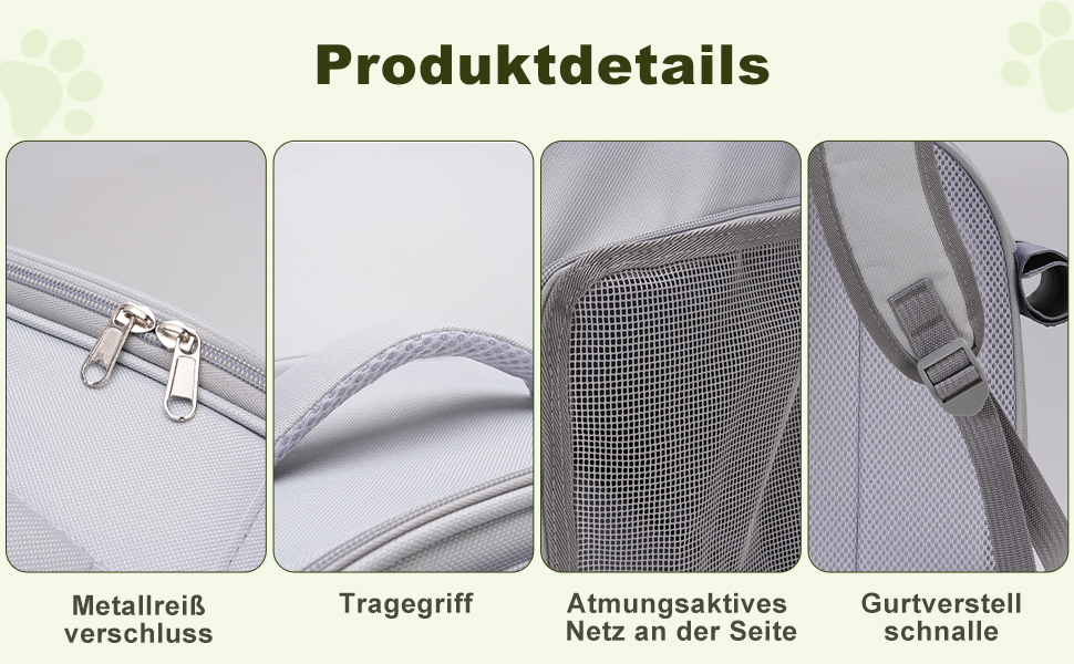 Рюкзак для кота/собаки до 7 кг, дихаючий, з сіткою та страхувальним ремінцем – водонепроникний оксфорд, для подорожей, ветеринара (сірий)