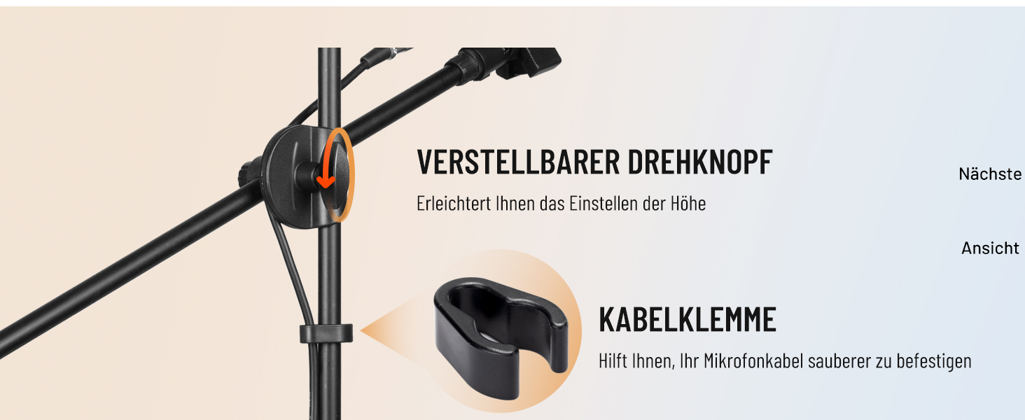 Підставка для мікрофона 2-в-1 з трьома кліпсами для кабелів, для вокалу, сцени, конференцій та презентацій, розширювана, CY0311 (з лебединою шиєю)