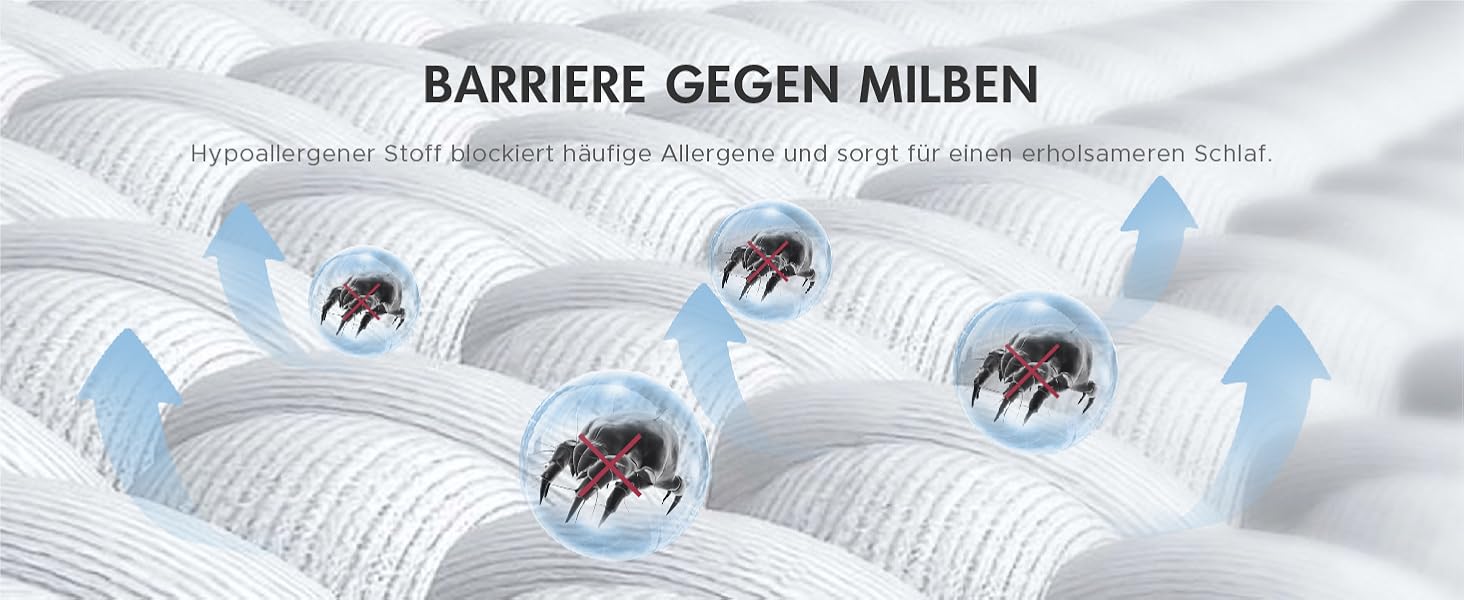 Гіпоалергенний матрацний чохол Degrees of Comfort 90x200 см, водонепроникний, анти-кліщовий та захист від постільних клопів, бавовняна поверхня, на матраци висотою 13-16 см, з блискавкою