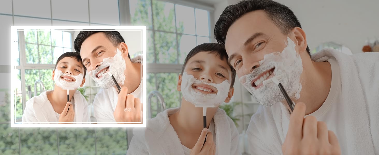 Дзеркало для ванної кімнати SONNI з LED-підсвічуванням, 100 x 60 см, антизапар, сенсорне керування, 3 кольори світла, IP44, білий