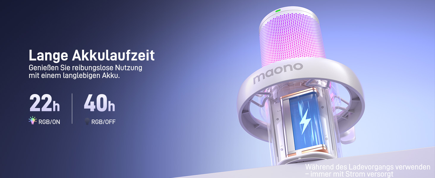 MAONO DM40 Бездротовий мікрофон для ПК з RGB підсвічуванням та ШІ-зміною голосу, 3-рівнева шумозаглушення, для геймінгу, подкастингу та стрімінгу