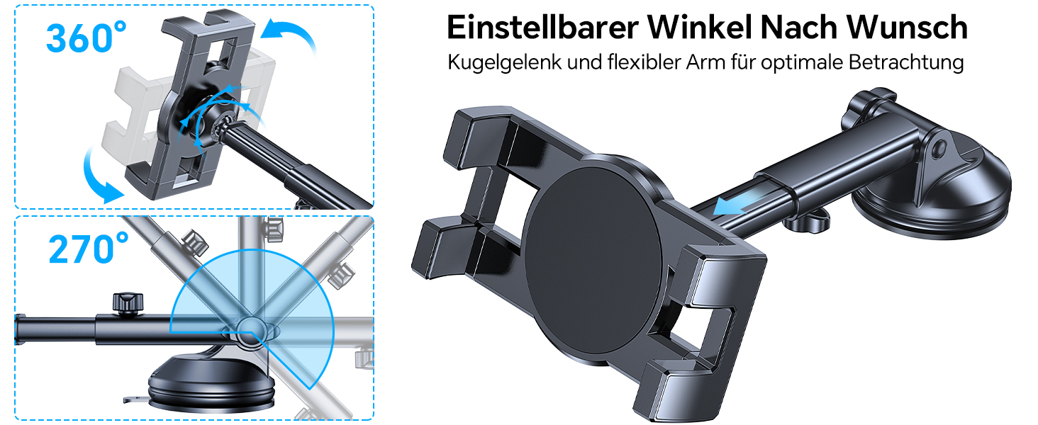 Тримач для планшета Coolpow в авто, універсальний, 360° обертання, для iPad/Samsung Tab/Switch, чорний