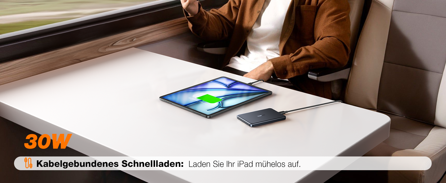 Портативний зарядний пристрій TORRAS MiniMag Qi2 з MagSafe, 10000mAh, сертифікований Qi2, магнітний, з кабелем USB-C 30W, бездротовий зарядний пристрій 15W для iPhone 17 Pro Max/Air/12-16, AirPods, сірий, титан