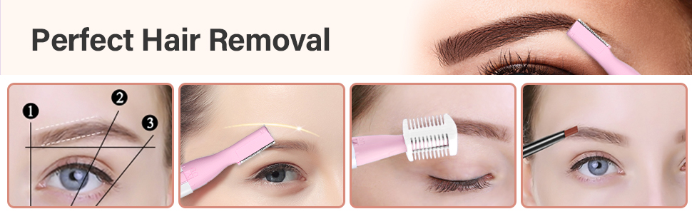 TOUCHBeauty Електричний тример для брів AG-815B (Рожевий) - прецизійний коректор з гребенем, бездротовий, для жінок