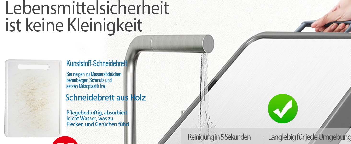 Двостороння бамбукова дошка для нарізання Titan з титаном та бамбуком, для кухні, преміум-якість, антипригарне покриття, довговічна та легка у догляді