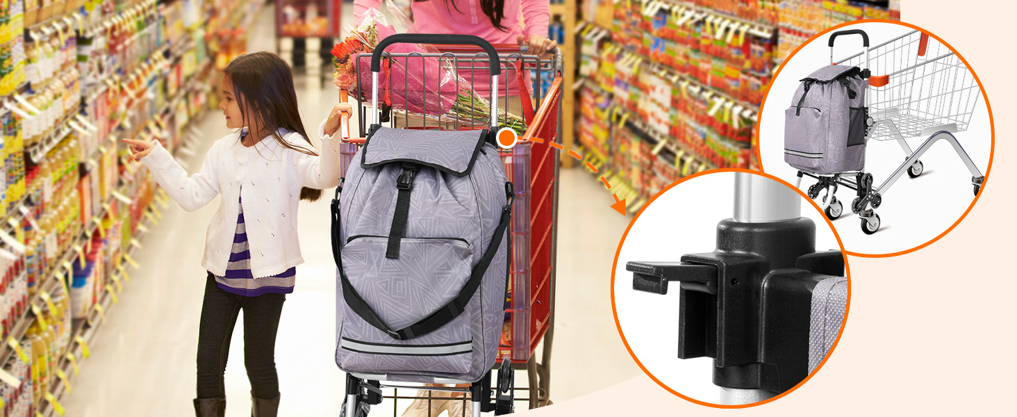 Складаний візок для покупок Homecall 50L з охолодженням та трепін-коліщатками