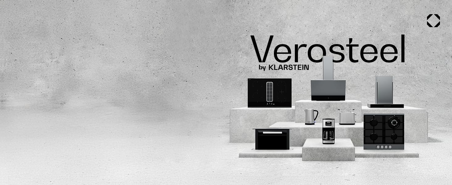 Мікрохвильова піч Klarstein Verosteel Einbaumikrowelle 60 см з грилем – 20L, 700W, 8 програм, сенсорне керування, нержавіюча сталь, функція розморожування, LED-підсвічування, чорна нержавіюча сталь